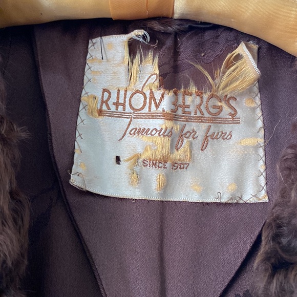 Vintage 30s 40s Chestnut Brown Curly Lamb Fur Coat S - Picture 8 of 13